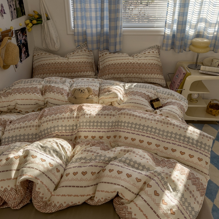 91家纺网 家纺一手货源 找家纺 塔塔家居  2025新款全棉纯棉双层纱被套单品单被套被套单件 春和日丽