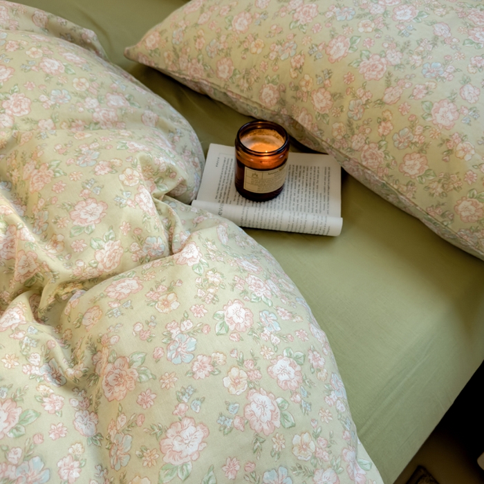 91家纺网 家纺一手货源 找家纺 塔塔家居  2025新款全棉纯棉双层纱四件套 茉香