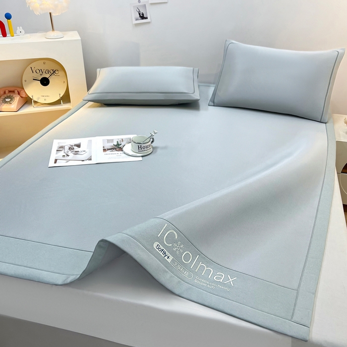 91家纺网 家纺一手货源 找家纺 全季家居 2025新款5A抗菌ICE系列凉感冰丝席 浅灰 床席款