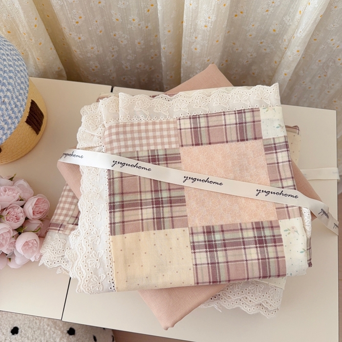 91家纺网 家纺一手货源 找家纺 于果 2025新款全棉双层纱花边款 达令