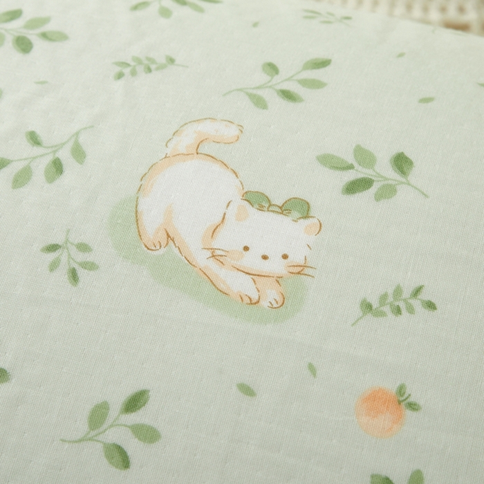 91家纺网 家纺一手货源 找家纺 2025款A类母婴级全棉双层纱枕套_4032 叶猫绿