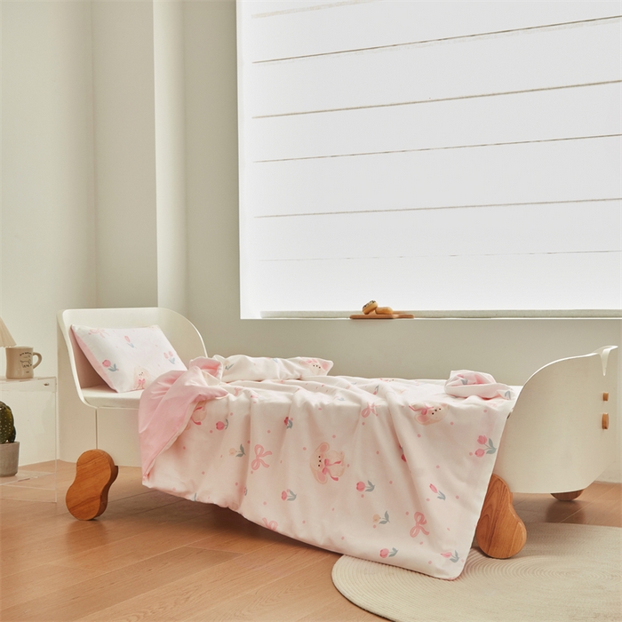 91家纺网 家纺一手货源 找家纺 艾佳宝贝 2025A类儿童全棉多功能单被套可拆式夏被四季被子 小香兔