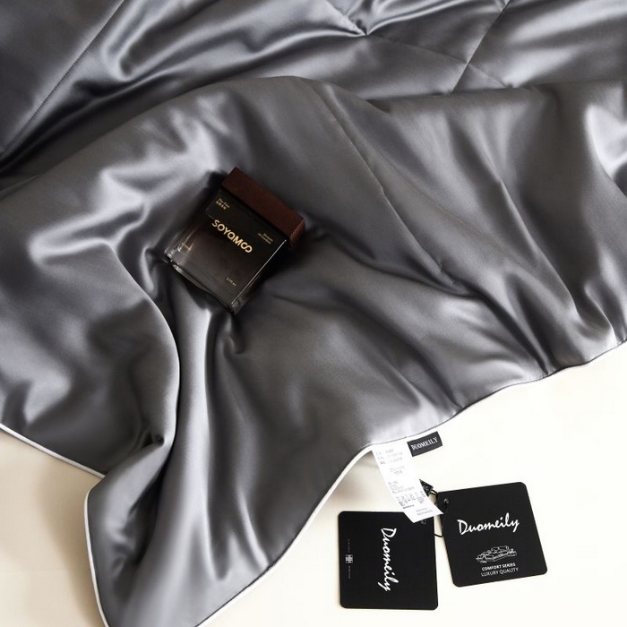 91家纺网 家纺一手货源 找家纺 朵美 2025新款60支天丝纯色夏被被子被芯 锡灰