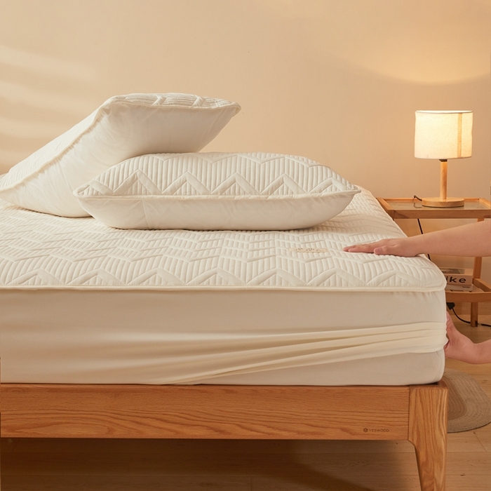 91家纺网 家纺一手货源 找家纺 优眠坊 2025新款亲肤枕套羊绒蛋白-远山 远山-月牙白