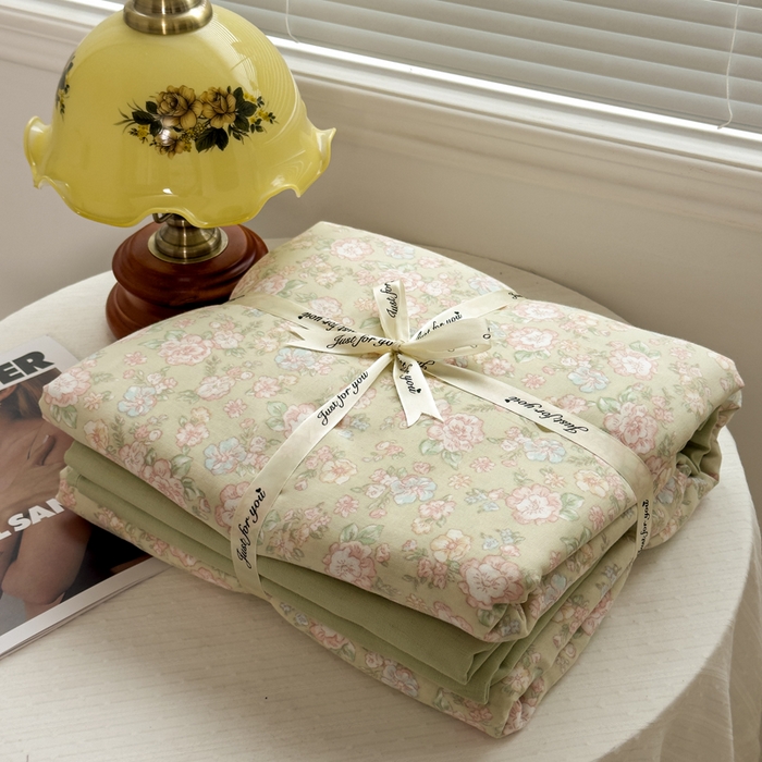 91家纺网 家纺一手货源 找家纺 塔塔家居  2025新款全棉纯棉双层纱被套单品单被套被套单件 茉香