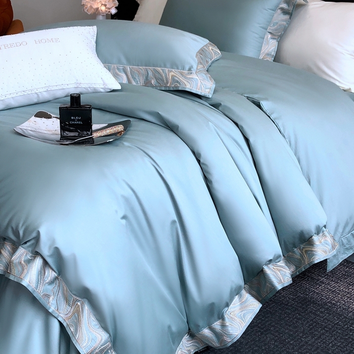 91家纺网 家纺一手货源 找家纺 （总）馨蕊家居 2025新款100s高奢典藏简约全棉系列四件套-棉水漾