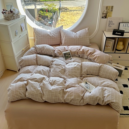 田野 2025新款全棉水洗棉提花锦绣系列四件套 锦绣-卡其