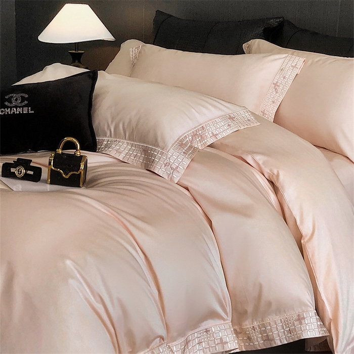 91家纺网 家纺一手货源 找家纺 保罗圣迪奥 2025新款简约款全棉长绒棉四件套—星阑 星阑-玉色