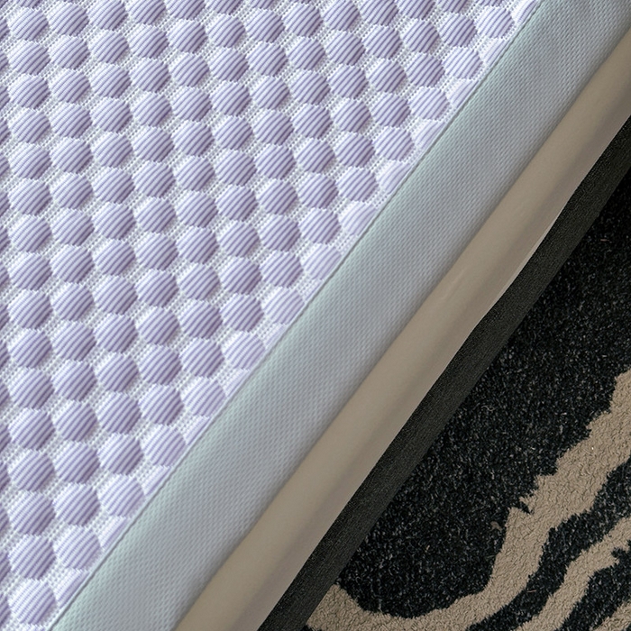 91家纺网 家纺一手货源 找家纺 澳梵家居 2025新款PE中分子A类凉感豆豆刺绣软凉席 冰川-紫