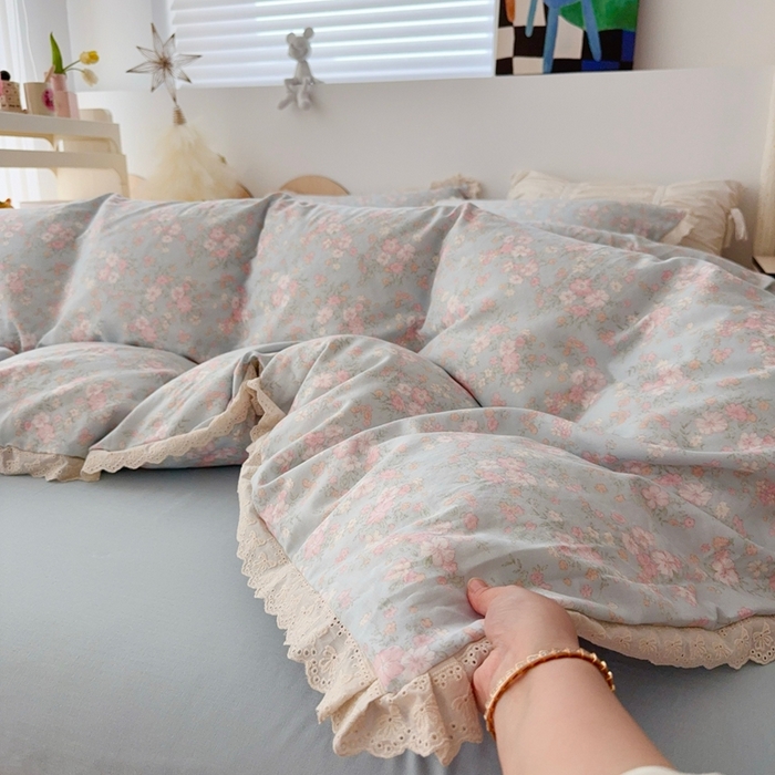 91家纺网 家纺一手货源 找家纺 于果 2025新款全棉双层纱花边款 莉莉周