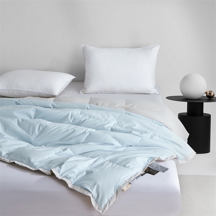 静若居羽绒被壳 2025新款可水洗羽绒夏被羽绒春秋被可水洗羽绒被壳天丝夏被 多巴胺灰拼兰