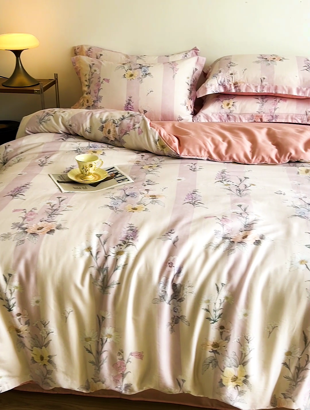 91家纺网 家纺一手货源 找家纺 棉生活家纺 2025新款天丝莱赛尔印花四件套 雅梦