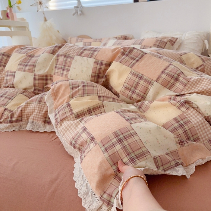 91家纺网 家纺一手货源 找家纺 于果 2025新款全棉双层纱花边款 达令