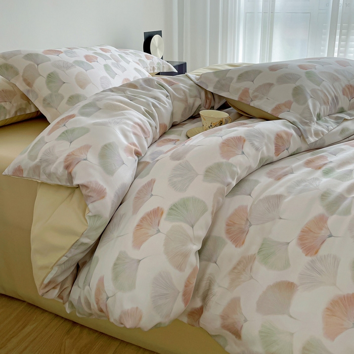 91家纺网 家纺一手货源 找家纺 棉生活家纺 2025新款天丝莱赛尔印花四件套 林间秘信