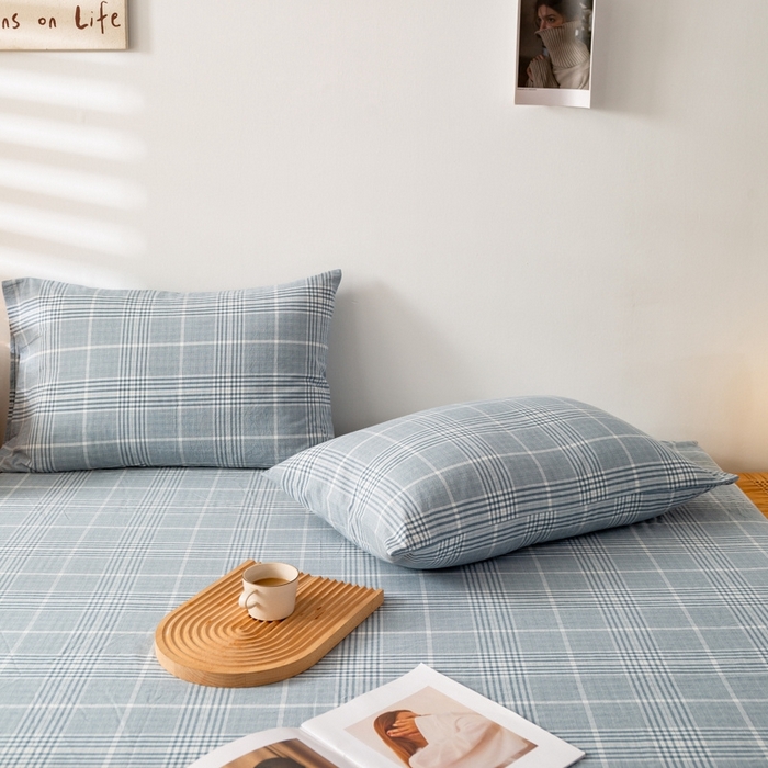 91家纺网 家纺一手货源 找家纺 2025新款A类色织水洗棉单被套 柏林兰