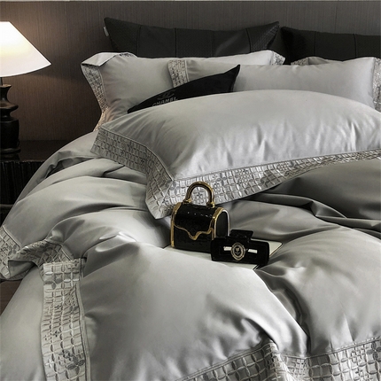 保罗圣迪奥 2025新款简约款全棉长绒棉四件套—星阑 星阑-绅士灰