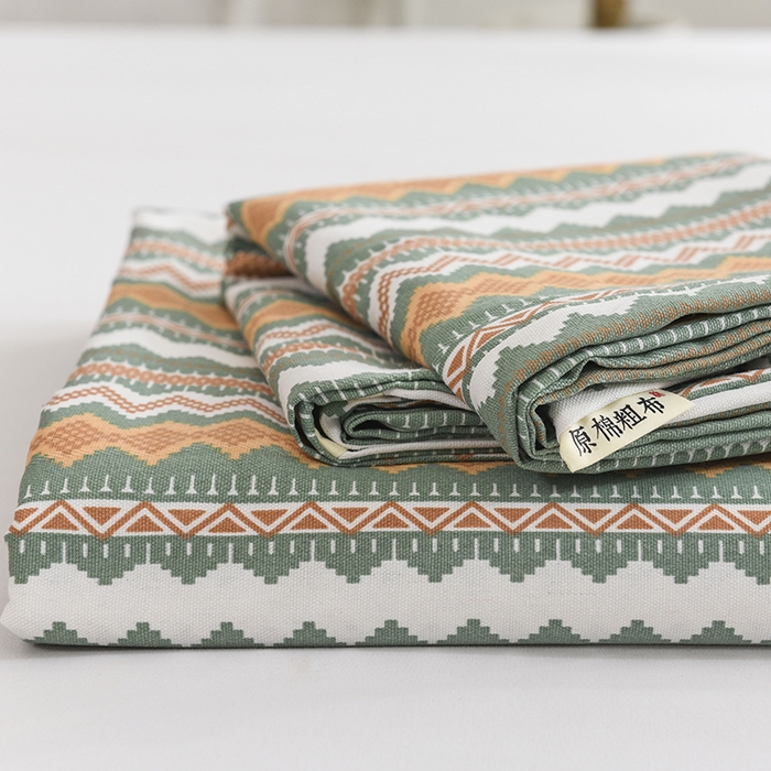 91家纺网 家纺一手货源 找家纺 红日子纺织品 2025新款艾草老粗布床单印花凉席三件套 简爱