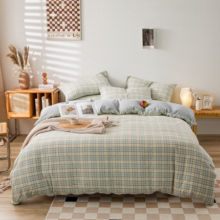 91家纺网 家纺一手货源 找家纺 （总）九沐良品  2025新款A类色织水洗棉单被套