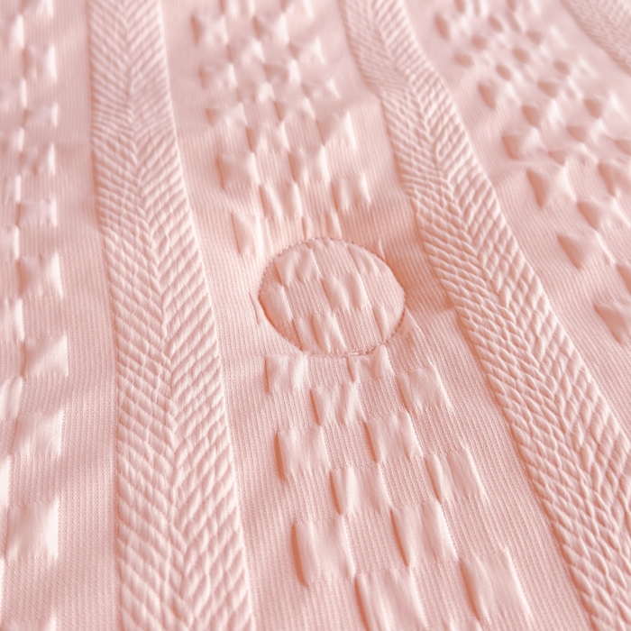 91家纺网 家纺一手货源 找家纺 雨洋家纺 2025新款华夫格提花大豆夏被 粉玉