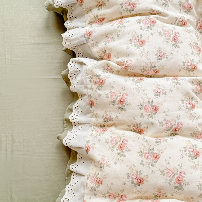 91家纺网 家纺一手货源 找家纺 晨晨家纺2025新款全棉双层花边双层纱四件套 香缇