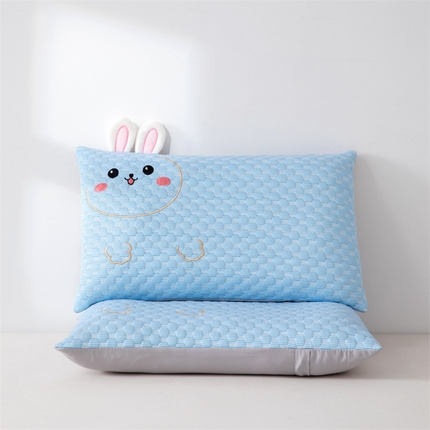 2025新款凉豆豆立体儿童荞麦枕 兔子荞麦枕-蓝
