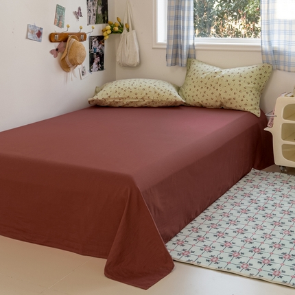 91家纺网 家纺一手货源 找家纺 塔塔家居  2025新款全棉纯棉双层纱床单床笠单品 小樱桃