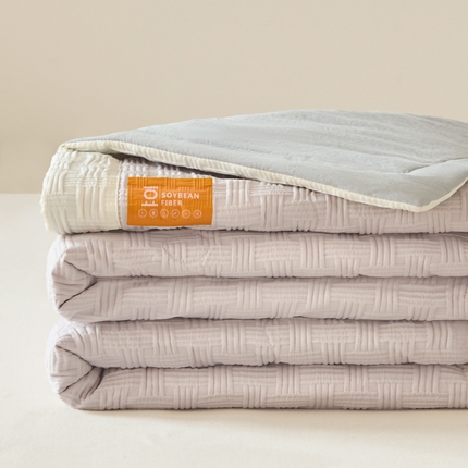 雨洋家纺 2025新款亲肤华夫格大豆夏被 华夫格-灰