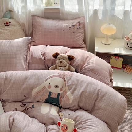 莱米家纺 2025新款全棉双层纱数码印花四件套 美好时光