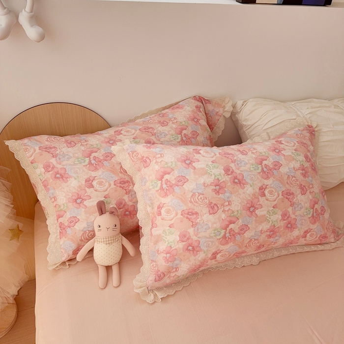 91家纺网 家纺一手货源 找家纺 于果 2025新款全棉双层纱花边款 花汀