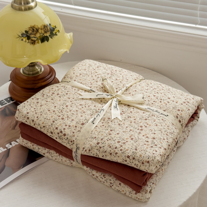 91家纺网 家纺一手货源 找家纺 塔塔家居  2025新款全棉纯棉双层纱被套单品单被套被套单件 满天星