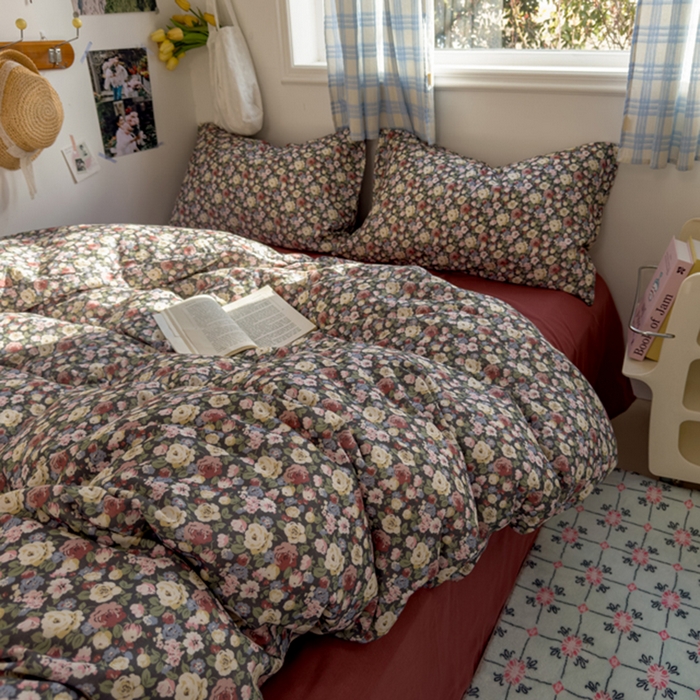 91家纺网 家纺一手货源 找家纺 塔塔家居  2025新款全棉纯棉双层纱床单床笠单品 如愿芳华