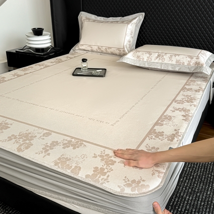 91家纺网 家纺一手货源 找家纺 （总）本希2025春夏新款可水洗冰丝席花漾数码印花法式系列