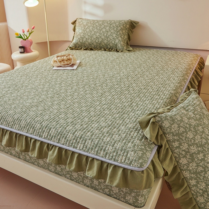 91家纺网 家纺一手货源 找家纺 （总）爱思凯家纺 2025新款花边-泡泡棉夹棉床笠