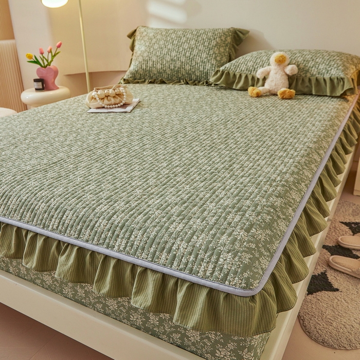 91家纺网 家纺一手货源 找家纺 （总）爱思凯家纺 2025新款花边-泡泡棉夹棉床笠