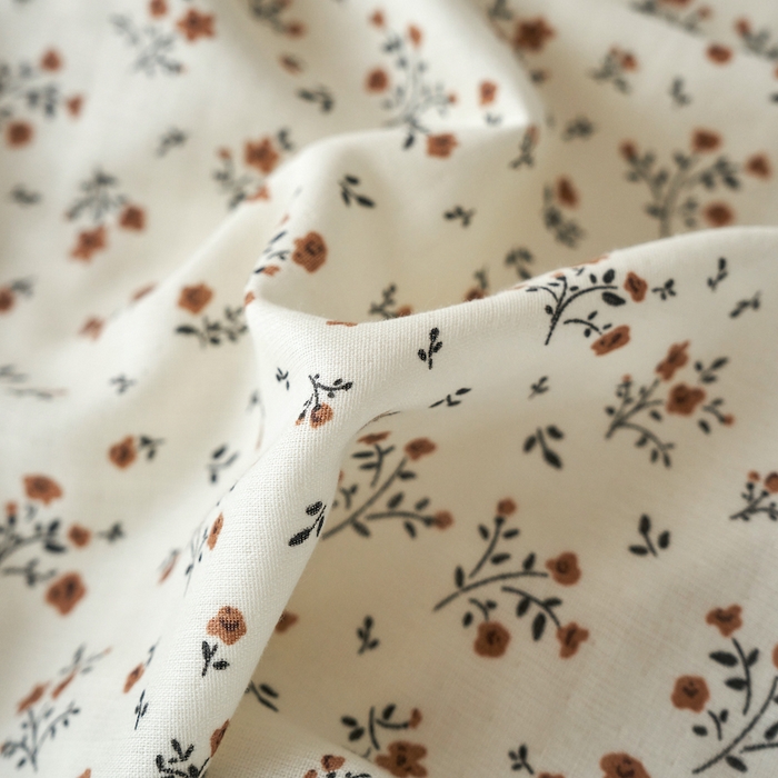 91家纺网 家纺一手货源 找家纺 千朵森 2025新款高品质ins风A类全棉纯棉双层纱四件套（泽塔斯） 泽塔斯-茶花