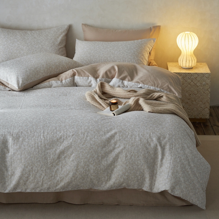 91家纺网 家纺一手货源 找家纺 千朵森 2025新款高品质ins风A类全棉纯棉双层纱四件套（泽塔斯） 泽塔斯-春日