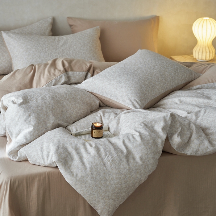 91家纺网 家纺一手货源 找家纺 千朵森 2025新款高品质ins风A类全棉纯棉双层纱四件套（泽塔斯） 泽塔斯-春日