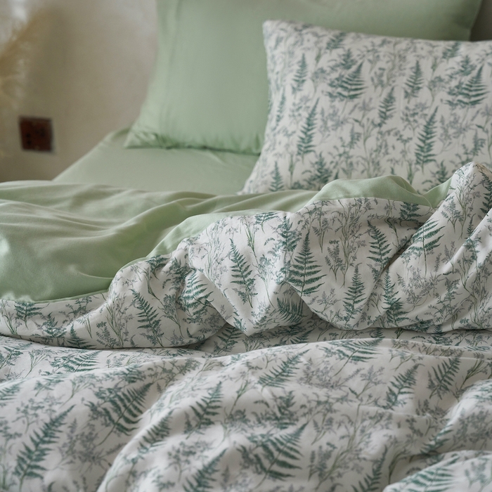 91家纺网 家纺一手货源 找家纺 千朵森 2025新款高品质ins风A类全棉纯棉双层纱四件套（泽塔斯） 泽塔斯-花涧