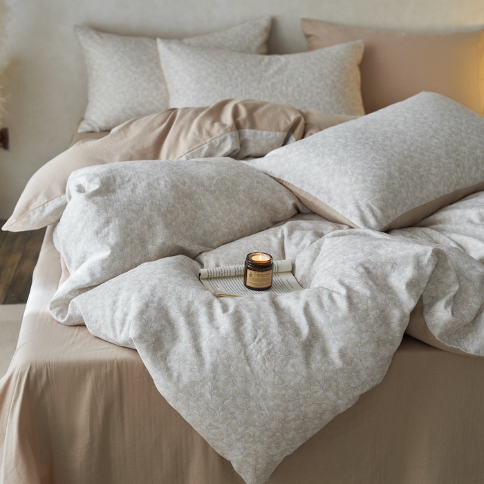 91家纺网 家纺一手货源 找家纺 千朵森 2025新款高品质ins风A类全棉纯棉双层纱四件套（泽塔斯） 泽塔斯-春日