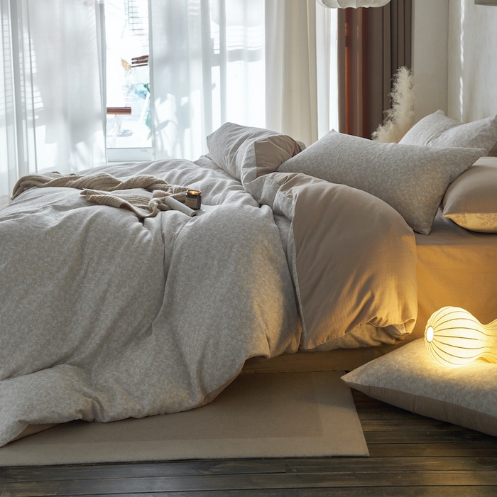 91家纺网 家纺一手货源 找家纺 千朵森 2025新款高品质ins风A类全棉纯棉双层纱四件套（泽塔斯） 泽塔斯-春日