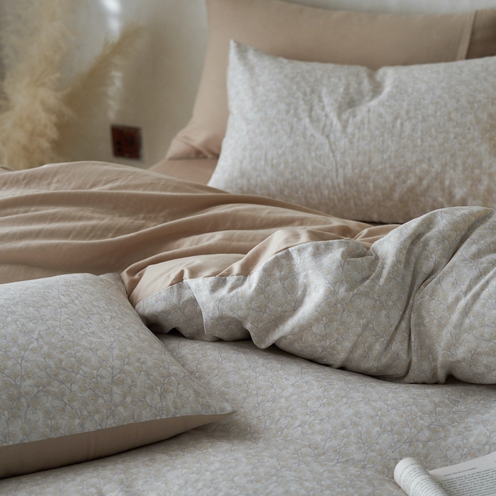 91家纺网 家纺一手货源 找家纺 千朵森 2025新款高品质ins风A类全棉纯棉双层纱四件套（泽塔斯） 泽塔斯-春日