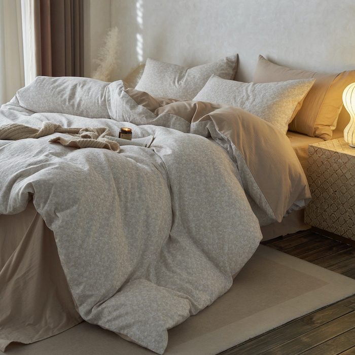 91家纺网 家纺一手货源 找家纺 千朵森 2025新款高品质ins风A类全棉纯棉双层纱四件套（泽塔斯） 泽塔斯-春日