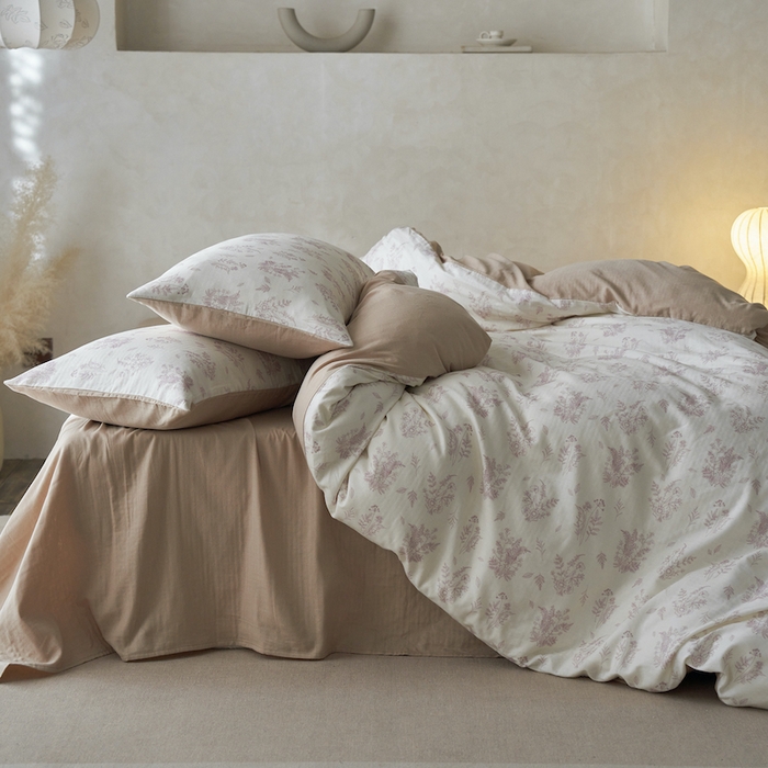 91家纺网 家纺一手货源 找家纺 千朵森 2025新款高品质ins风A类全棉纯棉双层纱四件套（泽塔斯） 泽塔斯-洛川