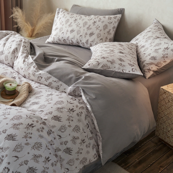 91家纺网 家纺一手货源 找家纺 千朵森 2025新款高品质ins风A类全棉纯棉双层纱四件套（泽塔斯） 泽塔斯-山野