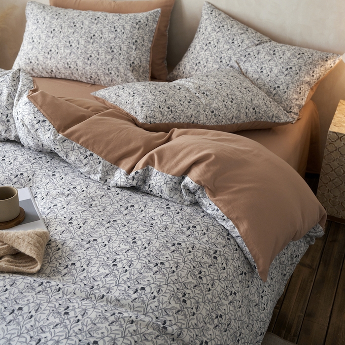 91家纺网 家纺一手货源 找家纺 千朵森 2025新款高品质ins风A类全棉纯棉双层纱四件套（泽塔斯） 泽塔斯-铃兰