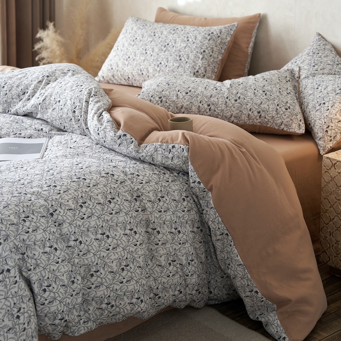 91家纺网 家纺一手货源 找家纺 千朵森 2025新款高品质ins风A类全棉纯棉双层纱四件套（泽塔斯） 泽塔斯-铃兰