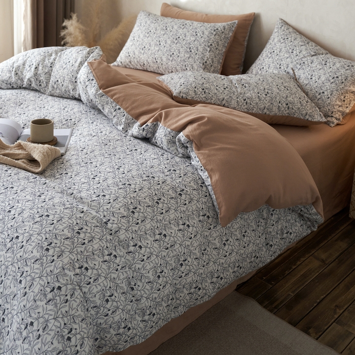 91家纺网 家纺一手货源 找家纺 千朵森 2025新款高品质ins风A类全棉纯棉双层纱四件套（泽塔斯） 泽塔斯-铃兰