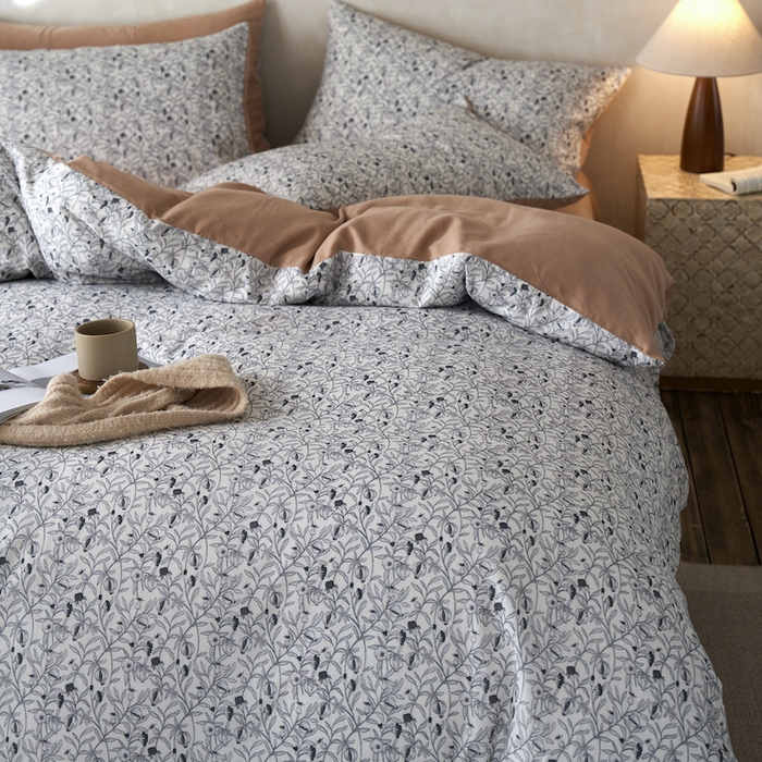 91家纺网 家纺一手货源 找家纺 千朵森 2025新款高品质ins风A类全棉纯棉双层纱四件套（泽塔斯） 泽塔斯-铃兰