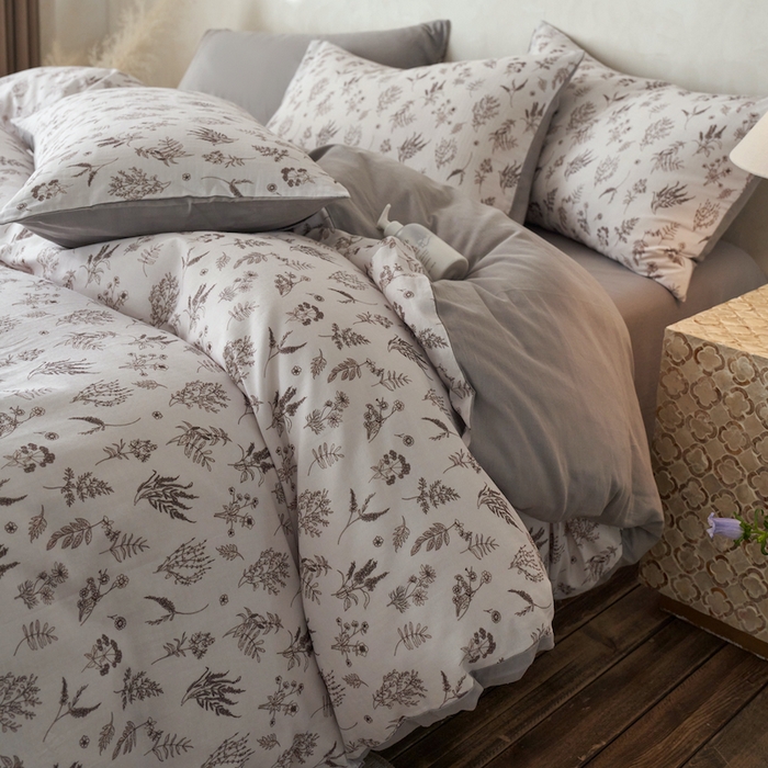 91家纺网 家纺一手货源 找家纺 千朵森 2025新款高品质ins风A类全棉纯棉双层纱四件套（泽塔斯） 泽塔斯-山野