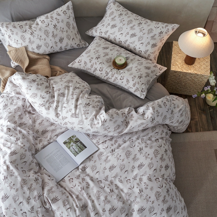 91家纺网 家纺一手货源 找家纺 千朵森 2025新款高品质ins风A类全棉纯棉双层纱四件套（泽塔斯） 泽塔斯-山野